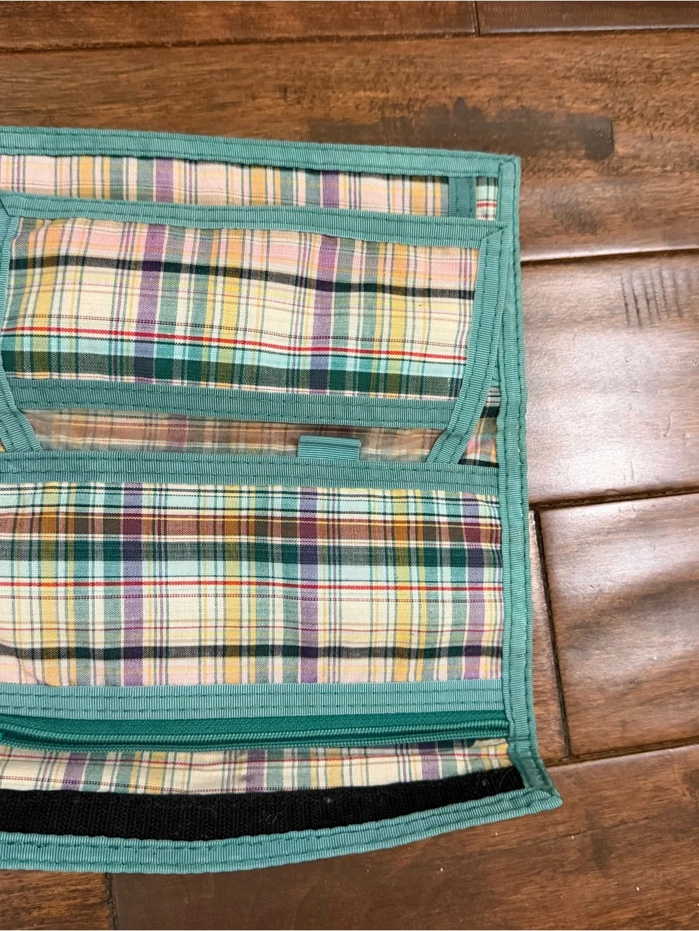 Vintage Compact Teal Foldover Wallet - Women Bags Wallets